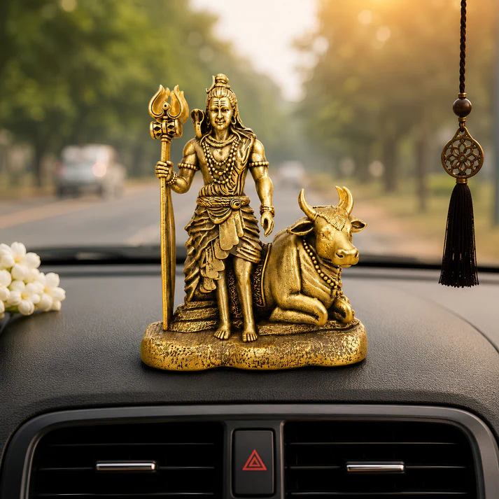 Gold Plated Mahadev with Nandi Idol